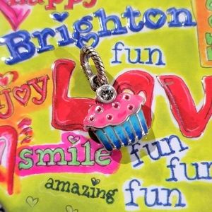 RETIRED BRIGHTON CUPCAKE PINK & BLUE CELEBRATION BIRTHDAY PARTY ABC CHARM